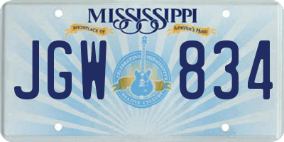 MS license plate JGW834