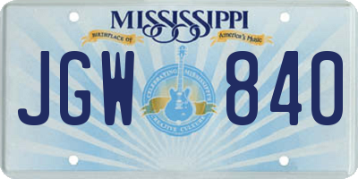 MS license plate JGW840
