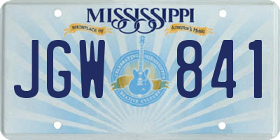 MS license plate JGW841