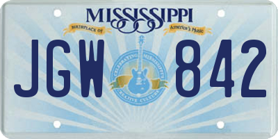 MS license plate JGW842