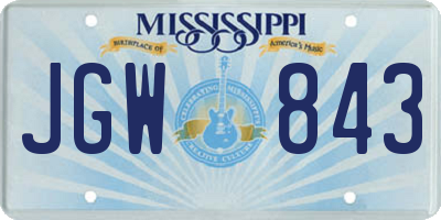 MS license plate JGW843