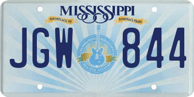MS license plate JGW844