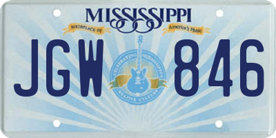 MS license plate JGW846