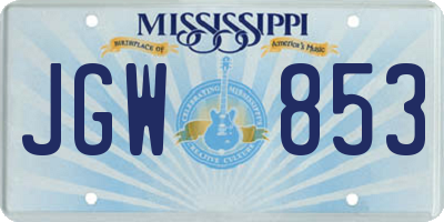 MS license plate JGW853