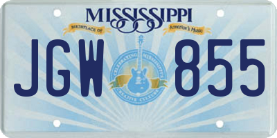 MS license plate JGW855