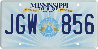 MS license plate JGW856