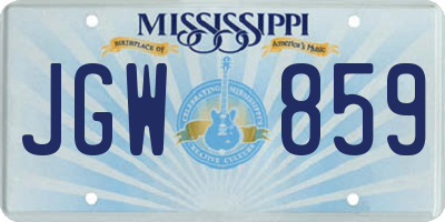 MS license plate JGW859