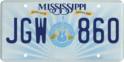 MS license plate JGW860