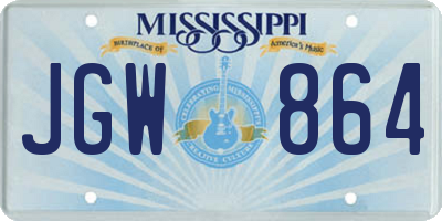 MS license plate JGW864