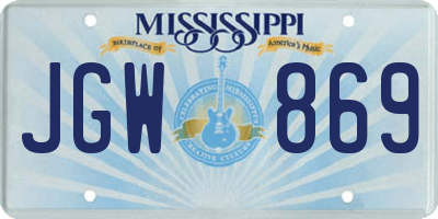 MS license plate JGW869