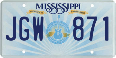 MS license plate JGW871