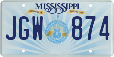 MS license plate JGW874