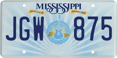 MS license plate JGW875
