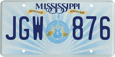 MS license plate JGW876