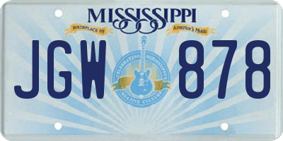 MS license plate JGW878