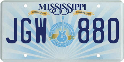 MS license plate JGW880