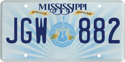 MS license plate JGW882