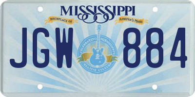 MS license plate JGW884