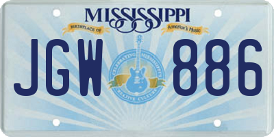 MS license plate JGW886