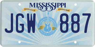 MS license plate JGW887