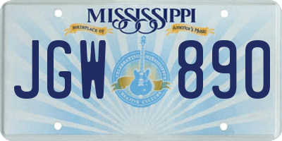 MS license plate JGW890