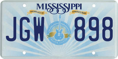 MS license plate JGW898