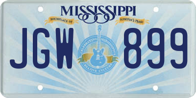 MS license plate JGW899