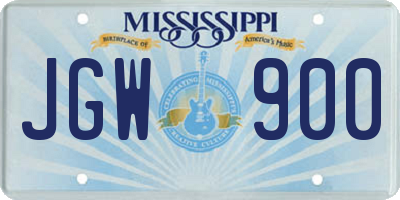 MS license plate JGW900