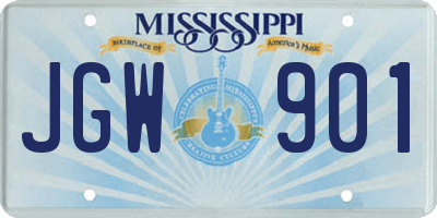 MS license plate JGW901