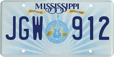 MS license plate JGW912