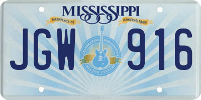 MS license plate JGW916