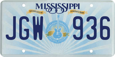 MS license plate JGW936