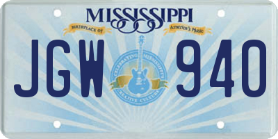 MS license plate JGW940