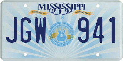 MS license plate JGW941