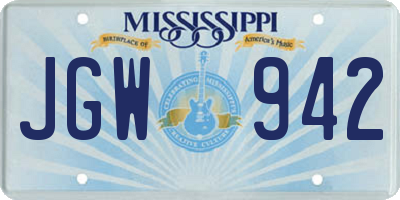 MS license plate JGW942