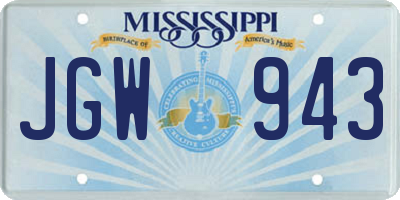 MS license plate JGW943
