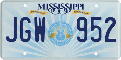 MS license plate JGW952