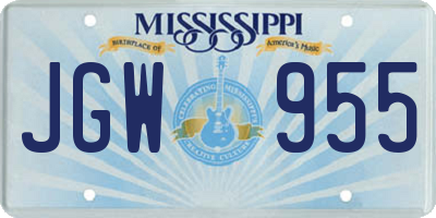 MS license plate JGW955