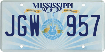 MS license plate JGW957