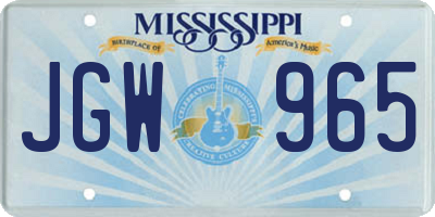 MS license plate JGW965