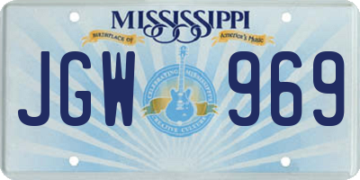 MS license plate JGW969