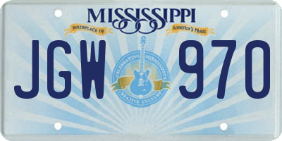 MS license plate JGW970