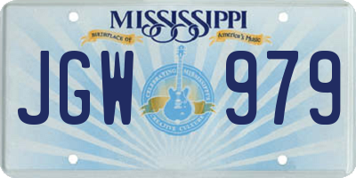 MS license plate JGW979
