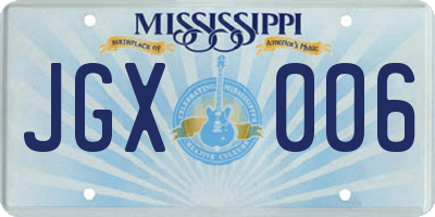 MS license plate JGX006