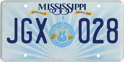 MS license plate JGX028