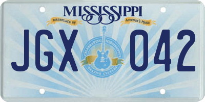MS license plate JGX042