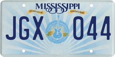MS license plate JGX044