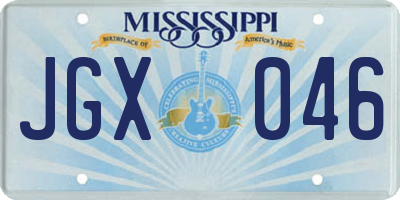 MS license plate JGX046