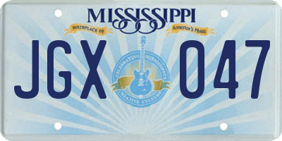 MS license plate JGX047