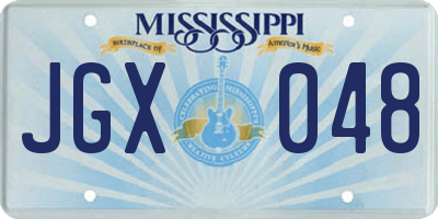MS license plate JGX048